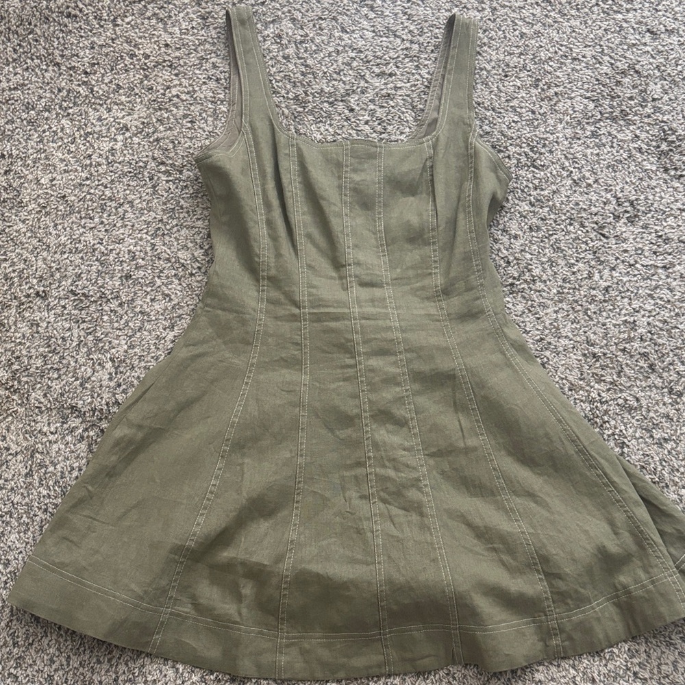 Olive Green Sleeveless Dress